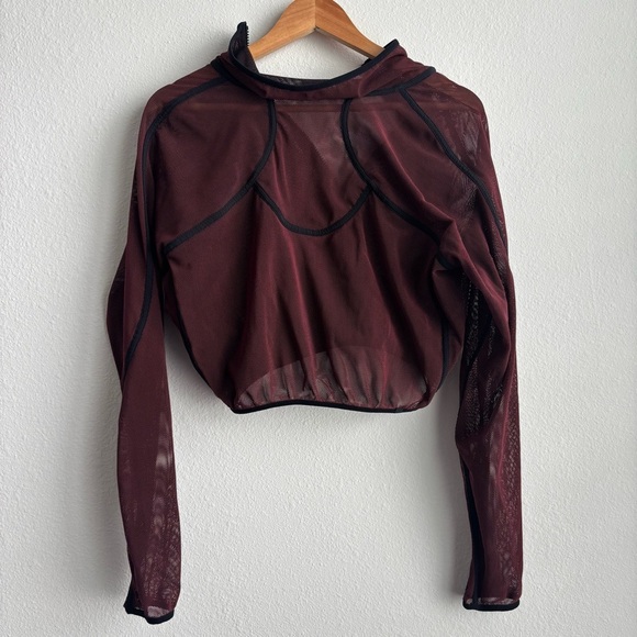 Lululemon Athletica Reversible Mesh 1/2 Zip Jacket Burgundy and Black Pullover - Picture 9 of 14
